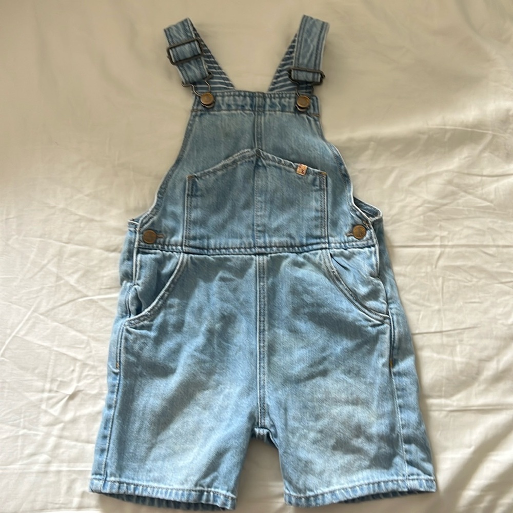 Zara 2-3 year old denim overall shorts